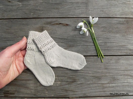 Hand knit baby cotton socks - baby socks - newborn summer socks