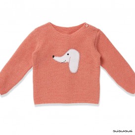 Pullover HUG ME DOG peach