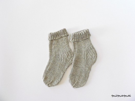 Hand knit baby linen socks - baby summer socks - infant socks