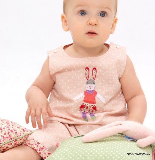 Patchwork Bunny Girl Dungarees