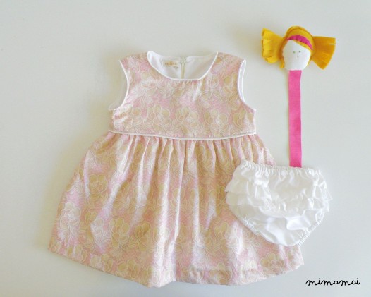Baby Pastel Pink Dress and ruffles diaper cover,