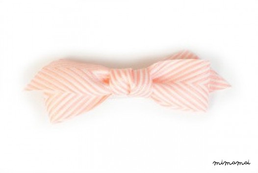 Thin Chevron Hairbow Light Pink
