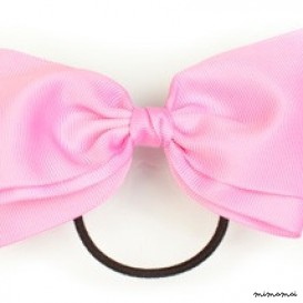 Large Bow Ponytail Holder - Pink