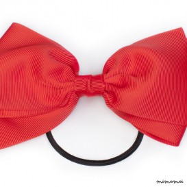 Large Bow Ponytail Holder - Red