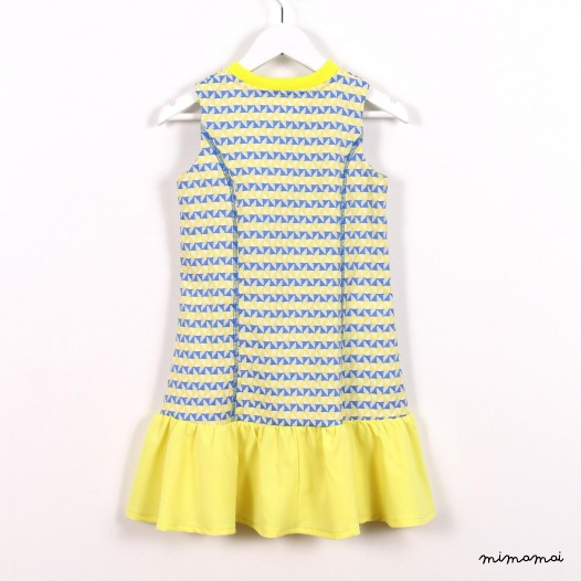 Sporty Frills Dress yellow and blue