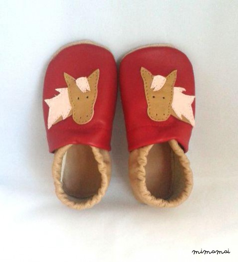 A mano morbida pelle suola scarpe, Pantofole - cavallo, pony