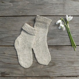 Hand knit baby linen socks - baby summer socks - infant socks