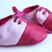 3-6 Months Slippers / Baby Shoes Lamb Leather Pink Pastel and Pink