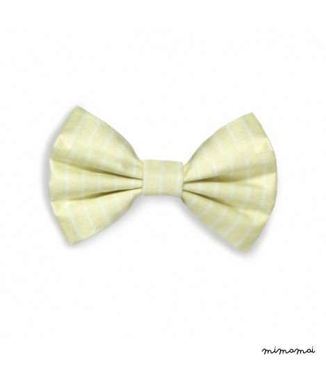 Bow Clip in Stripe, Lemon