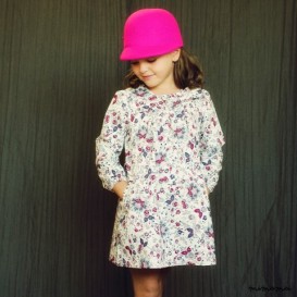 Girls dress, Floral print dress, Retro Dress, Vintage style dress, Dress Long Sleeve