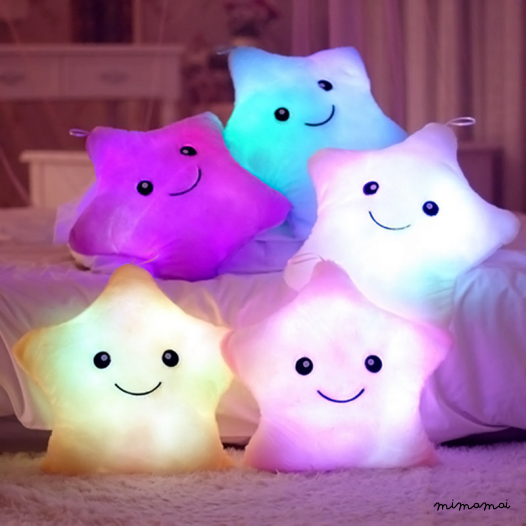 Star LED light up cushion - White