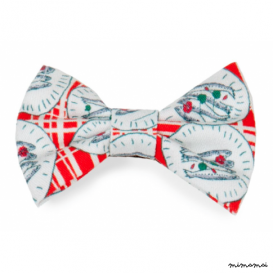 Hair Bow clip in Red Sardines