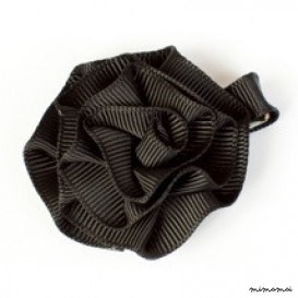 Rosette Hair Clip - Black