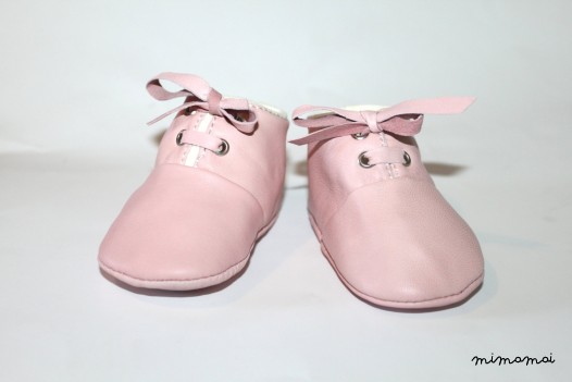 3-6 Months Slippers / Baby Shoes Lamb Leather pastel pink