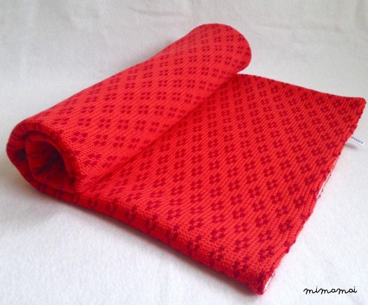 Baby Knit Blanket in Red /Wool Knit Blanket/ Knitted pram Blanket