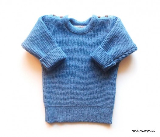 Babies/Children's knitted lambswool crew neck sweater with oak buttons/jumper/cardigan