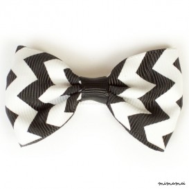 Large Chevron Bow Hairclip Black