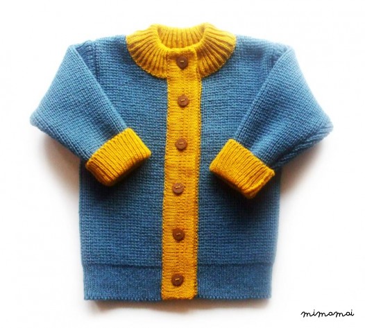 Babies/Children's knitted lambswool crew neck Cardigan with oak buttons/jacket