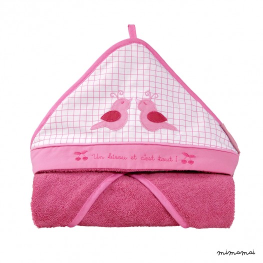 Hooded towel Miss Cerise