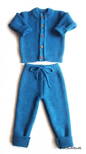 Babies/Children's/Toddlers Virgin wool round neck Cardigan and pants set