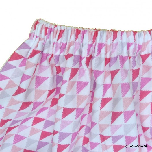 Audrey Summer Skirt - Triangles - Blossom Pink