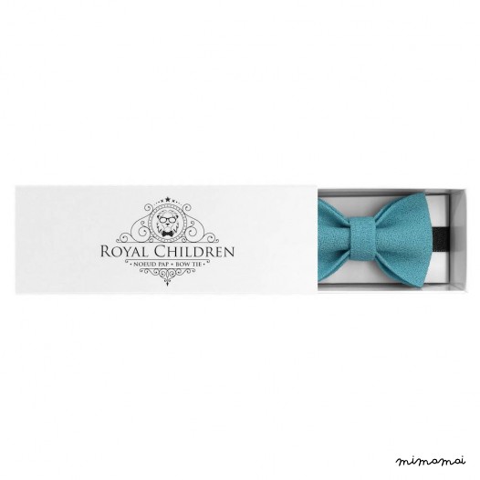 Child pastel blue bow tie, wool crepe