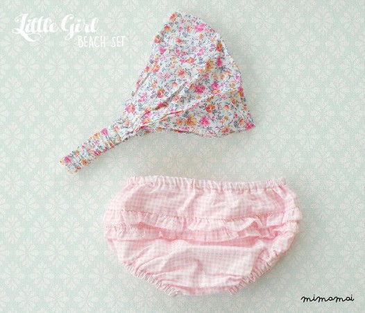 little girls Pink checkered Swimsuit