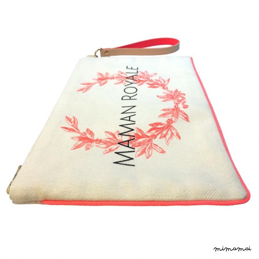 &ldquo;Maman Royale&rdquo; Laurel leafs pouch bag
