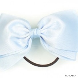 Large Bow Ponytail Holder - Pastel Blue