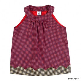Scallop Hem Top red crisscross