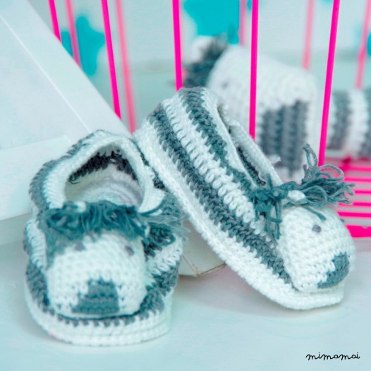 Crochet Zebra Booties