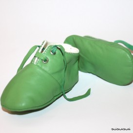 3-6 months Slippers / Baby Shoes Lamb Leather Green