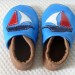 A mano morbida pelle suola scarpa - nave, marrone-blu per bambino, bambino, bambini