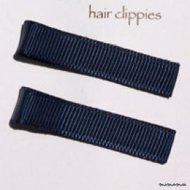 Pair of Plain Navy Blue Hairclips