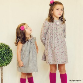 Girls dress,Girl gray print dress, Dress for all seasons, Handmade childrens clothing