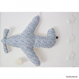COUSSIN MUSICAL AVION ELO&Iuml;SE BLEU