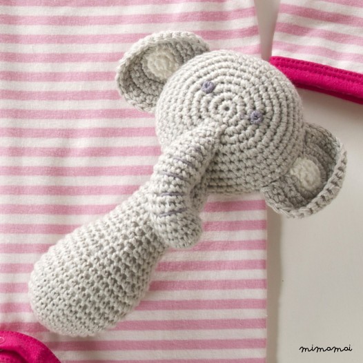 crochet elephant rattle
