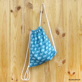 Zaino coulisse con motivo di orsi polari in blue &middot; Cotone organico con coulisse bag