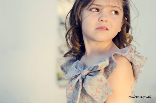 Girl dress, Blue and Coral Flower Frilly Girl&rsquo;s Dress, Flower girl&rsquo;s dress