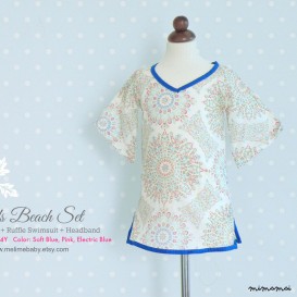 Girl Electric Blue Kaftan Dress