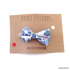 Liberty Fabric Bow Hair Clip - Blue