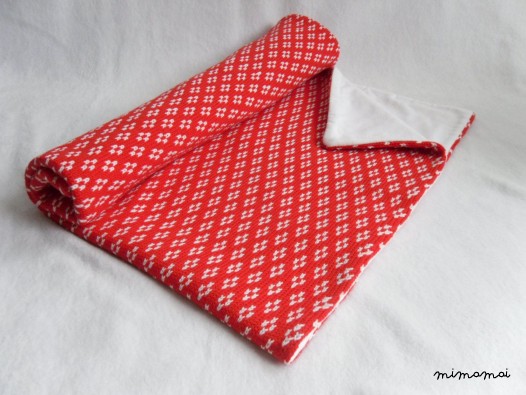 Baby Knit Blanket/Red & White - Set
