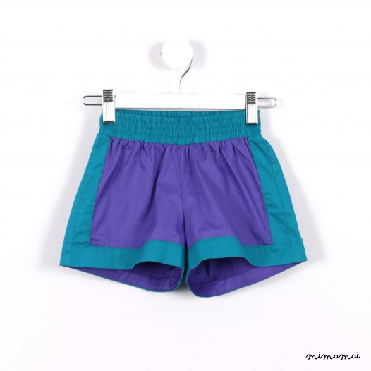 Contrast Stretchband Shorts purple