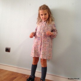 Girls dress .. Foral print dress ...Retro Dress ... Vintage style dress .. Dress Long Sleeve..