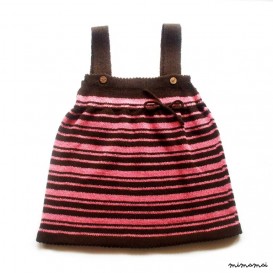 Babygirls/Girls knitted lambswool sleeveless Dress with oak buttons