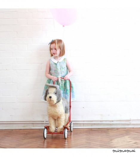 Girls Penny Dress in Blue Orchard