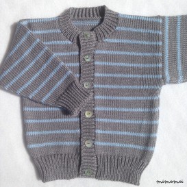 Baby Knitted Cardigan/ Boys Cardigan/Baby knits/ Grey & Blue