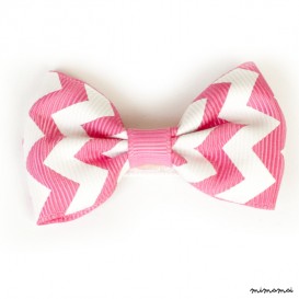 Large Chevron Bow Hairclip Pink