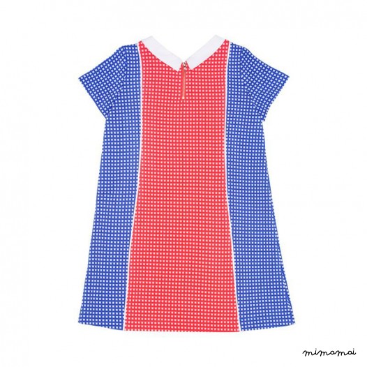 Collar T Dress blue and pink