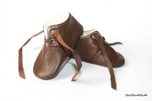 3-6 Months Slippers / Baby Shoes Lamb Leather OwO Shoes Brown